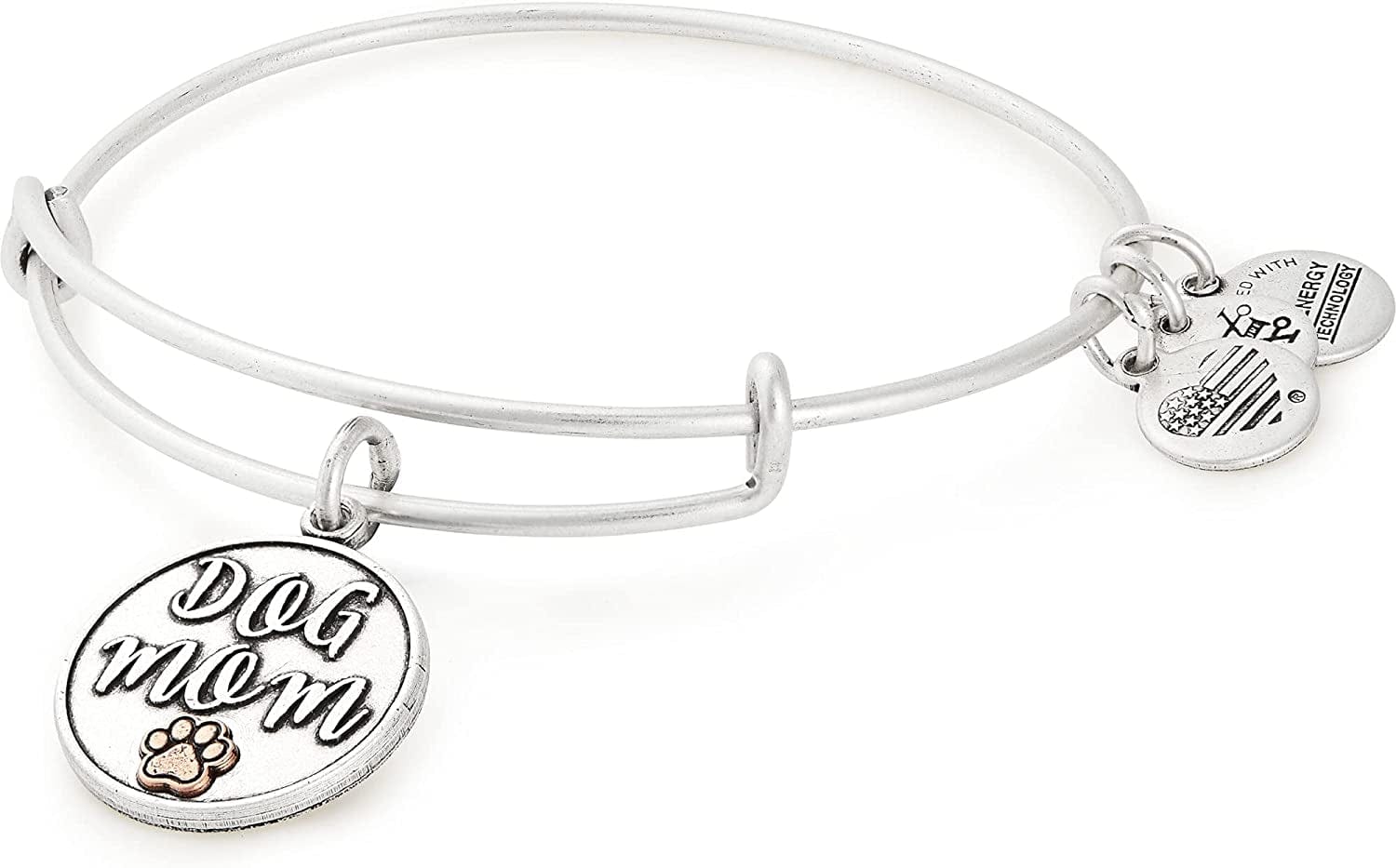 Alex and Ani Expandable Wire Bangle Bracelet for Women, Dog or Cat Mom Charm, Rafaelian Finish, 2 to 3.5 In Apparel & Accessories > Jewelry > Bracelets Alex and Ani Dog Mom  