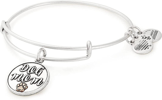 Alex and Ani Expandable Wire Bangle Bracelet for Women, Dog or Cat Mom Charm, Rafaelian Finish, 2 to 3.5 In Apparel & Accessories > Jewelry > Bracelets Alex and Ani Dog Mom  