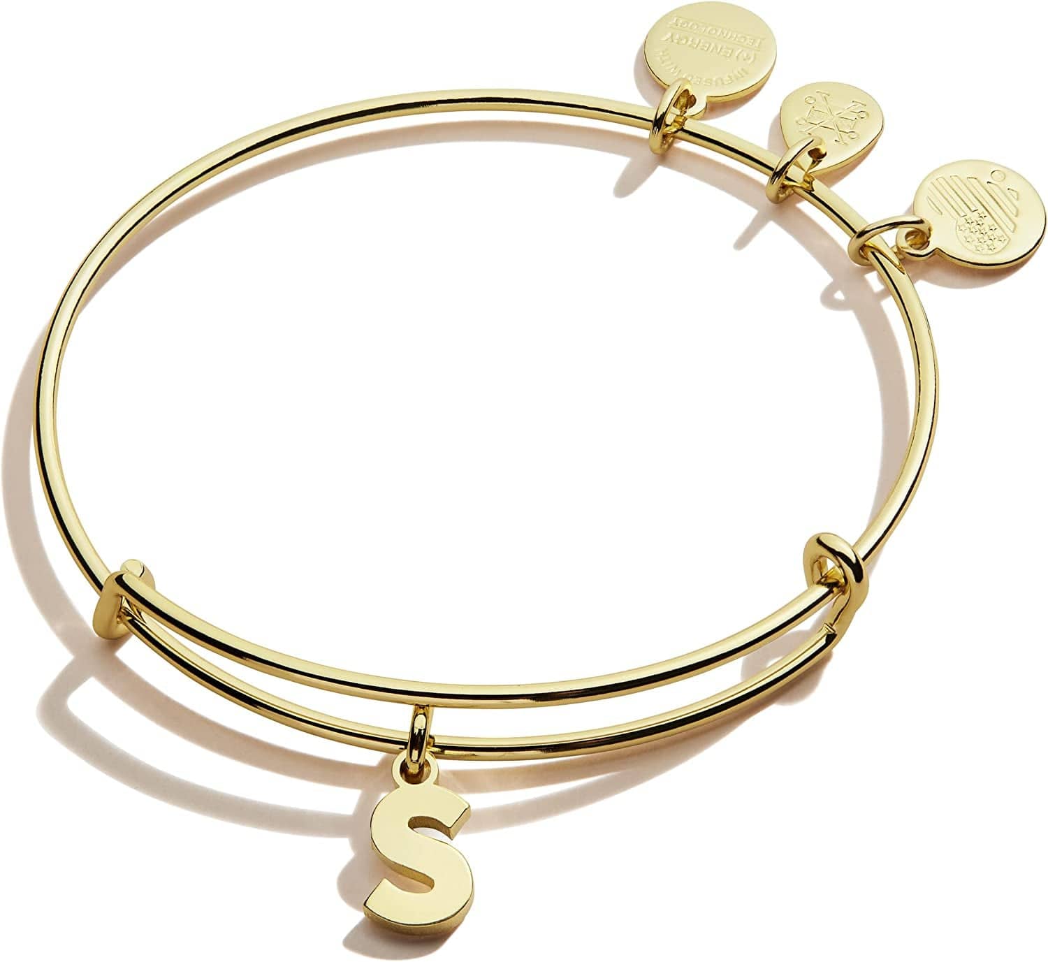 Alex and Ani Initial S III Bangle Bracelet Apparel & Accessories > Jewelry > Bracelets Alex and Ani Shiny Gold One Size 