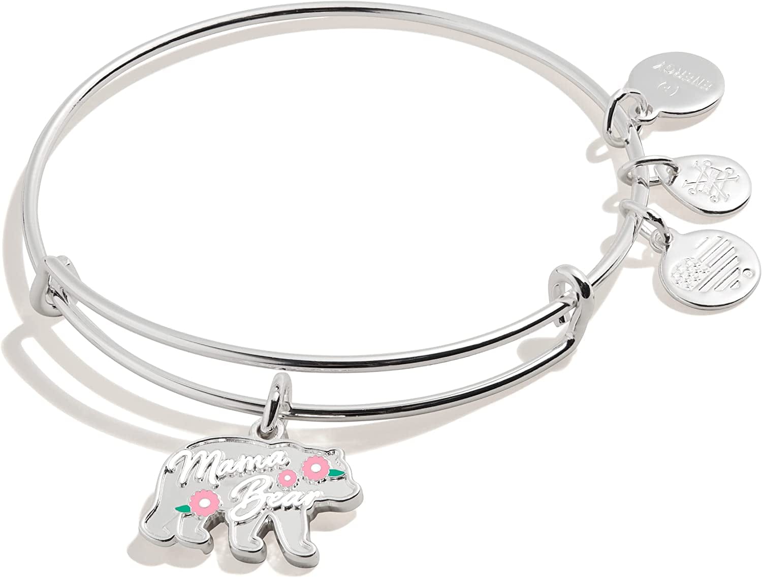 Alex and Ani Mama Bear Charm Bangle Apparel & Accessories > Jewelry > Bracelets Alex and Ani Shiny Silver Finish One Size 