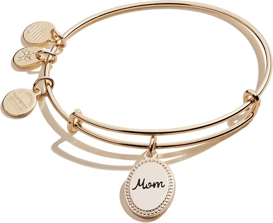 Alex and Ani Mother’S Day Women'S Jewelry Set, Matching Necklace and Bangle, I Love You Mom Apparel & Accessories > Jewelry > Bracelets Alex and Ani Shiny Antique Gold Finish Bangle 