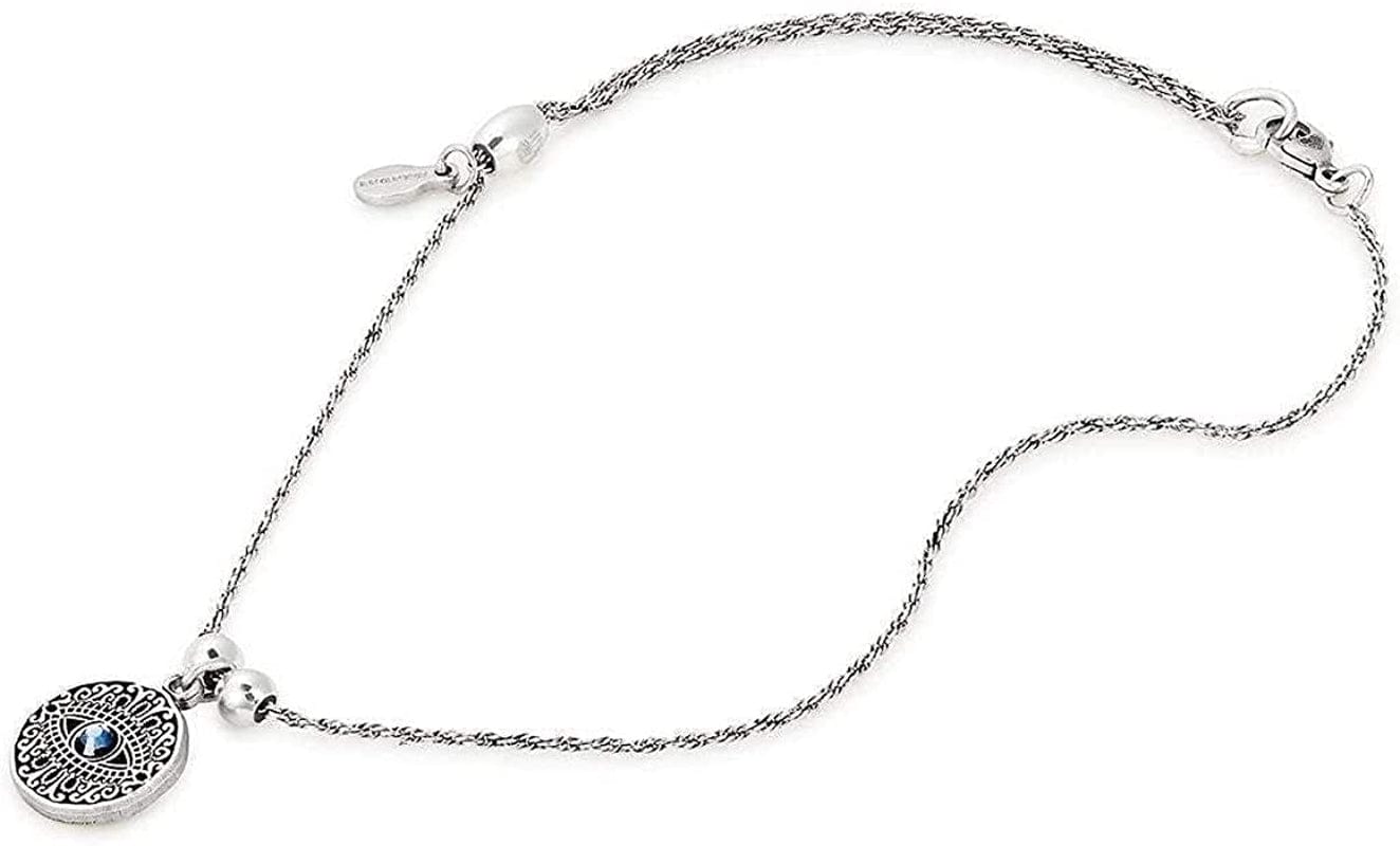 Alex and Ani Path of Symbols Adjustable Anklet for Women, Evil Eye Charm, Rafaelian Finish, 11.5 In Apparel & Accessories > Jewelry > Anklets Alex and Ani Rafaelian Silver Finish  