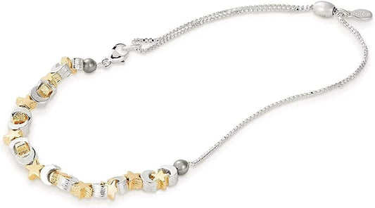 Alex and Ani Path of Symbols Adjustable Anklet for Women, Moon and Star Charm, Two-Tone Rafaelian Finish, 11.5 In Apparel & Accessories > Jewelry > Anklets Alex and Ani   