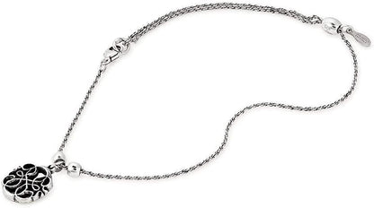 Alex and Ani Path of Symbols Adjustable Anklet for Women, Path of Life Charm, Rafaelian Finish, 11.5 In Apparel & Accessories > Jewelry > Anklets Alex and Ani Rafaelian Silver Finish  