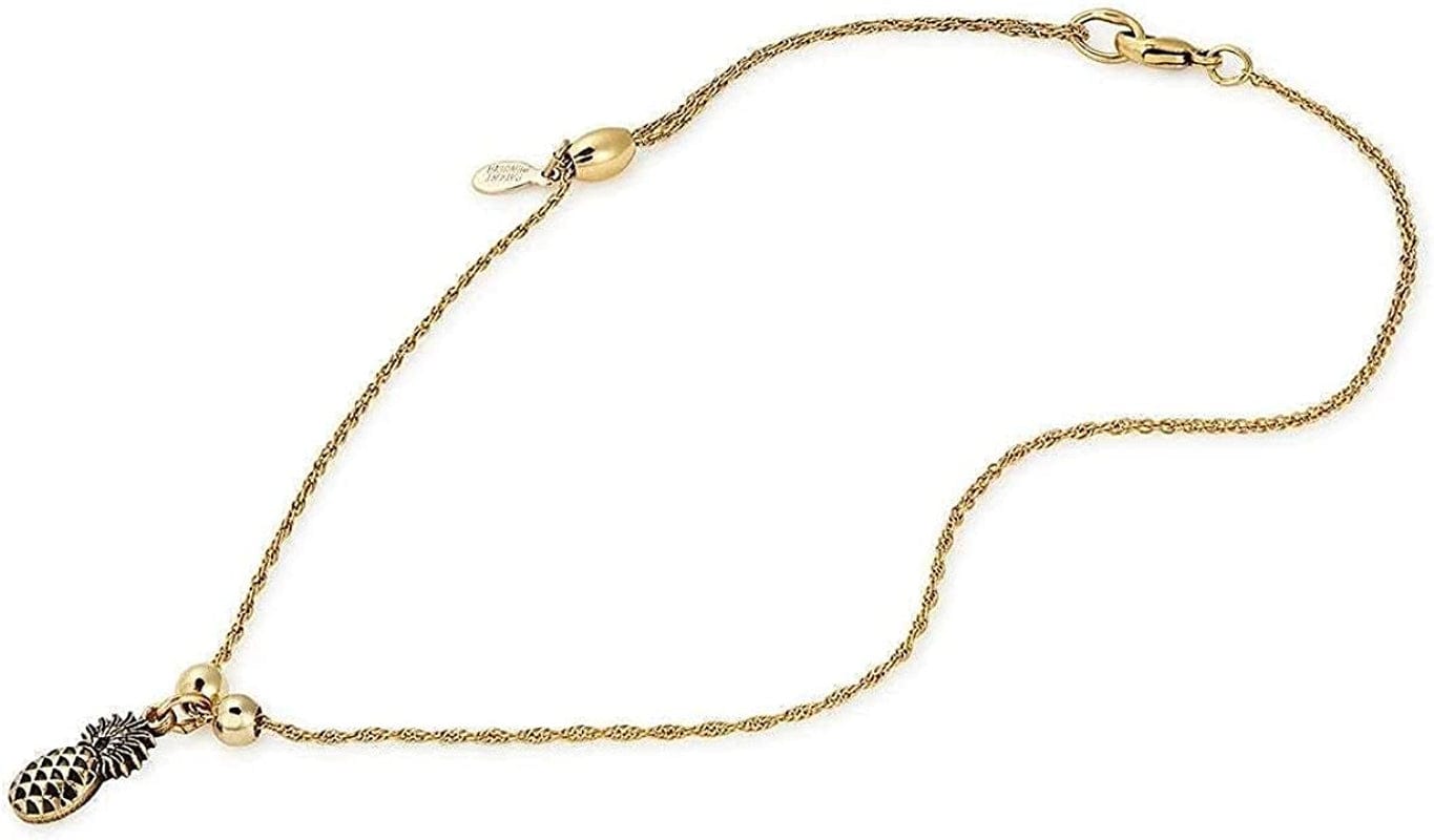 Alex and Ani Path of Symbols Adjustable Anklet for Women, Pineapple Charm, Rafaelian Gold Finish, 11.5 In Apparel & Accessories > Jewelry > Anklets Alex and Ani   
