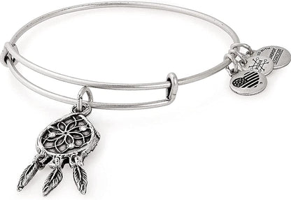 Alex and Ani Path of Symbols Expandable Bangle for Women, Dreamcatcher Charm, Rafaelian Finish, 2 to 3.5 In Apparel & Accessories > Jewelry > Bracelets Alex and Ani Rafaelian Silver Finish  