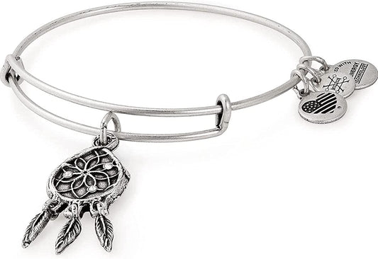 Alex and Ani Path of Symbols Expandable Bangle for Women, Dreamcatcher Charm, Rafaelian Finish, 2 to 3.5 In Apparel & Accessories > Jewelry > Bracelets Alex and Ani Rafaelian Silver Finish  
