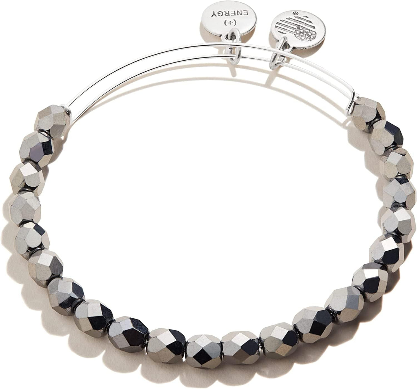 Alex and Ani Solstice Beaded Expandable Bangle for Women, Colored Beads, Shiny Finish, 2 to 3.5 In Apparel & Accessories > Jewelry > Bracelets Alex and Ani Onyx Black Beads  