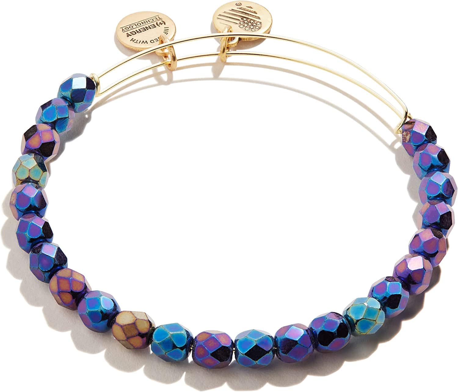 Alex and Ani Solstice Beaded Expandable Bangle for Women, Colored Beads, Shiny Finish, 2 to 3.5 In Apparel & Accessories > Jewelry > Bracelets Alex and Ani Midnight Black Beads  