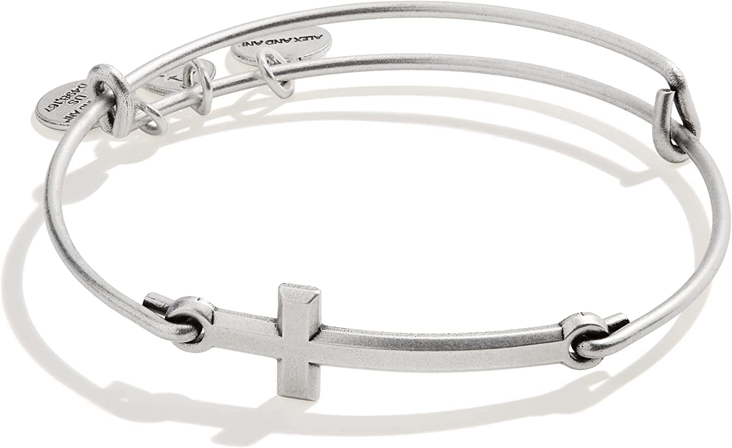 Alex and Ani Symbols and Tokens Expandable Bangle for Women, Spiritual Armor in Line Cross , Rafaelian Silver Finish, 2 to 3.5 In Apparel & Accessories > Jewelry > Bracelets Alex and Ani   