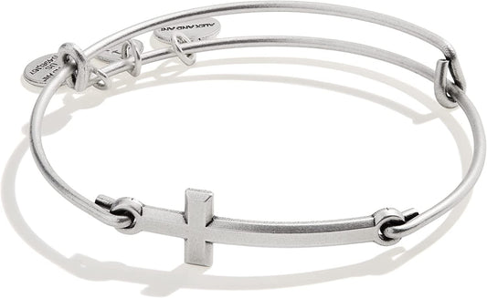 Alex and Ani Symbols and Tokens Expandable Bangle for Women, Spiritual Armor in Line Cross , Rafaelian Silver Finish, 2 to 3.5 In Apparel & Accessories > Jewelry > Bracelets Alex and Ani   