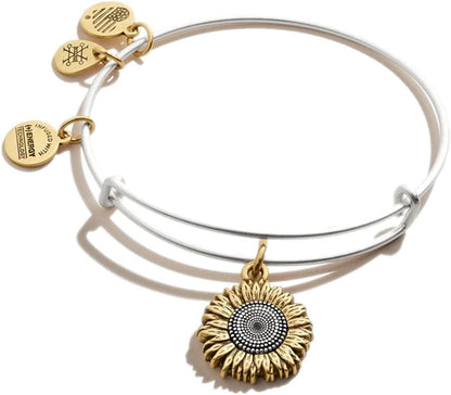 Alex and Ani Tokens Expandable Bangle for Women, Life'S Token Charms, Made in the USA, 2 to 3.5 In Apparel & Accessories > Jewelry > Bracelets Alex and Ani Sunflower  