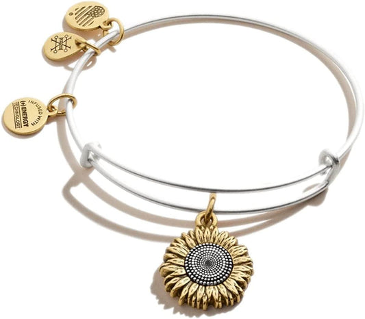 Alex and Ani Tokens Expandable Bangle for Women, Life'S Token Charms, Made in the USA, 2 to 3.5 In Apparel & Accessories > Jewelry > Bracelets Alex and Ani Sunflower  