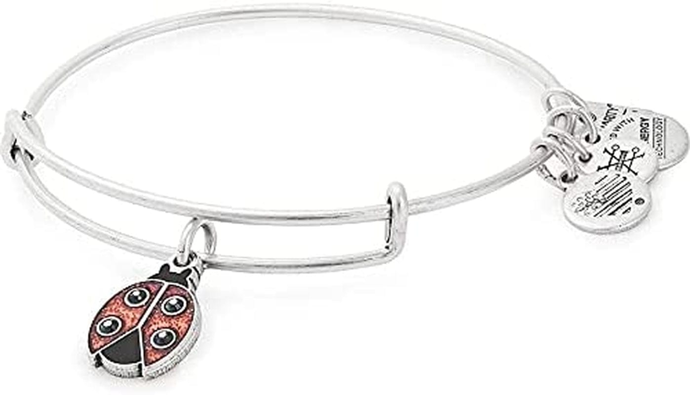 Alex and Ani Tokens Expandable Bangle for Women, Life'S Token Charms, Made in the USA, 2 to 3.5 In Apparel & Accessories > Jewelry > Bracelets Alex and Ani Ladybug  