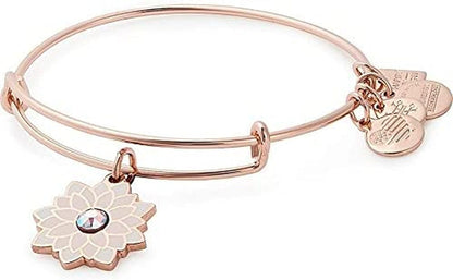 Alex and Ani Tokens Expandable Bangle for Women, Life'S Token Charms, Made in the USA, 2 to 3.5 In Apparel & Accessories > Jewelry > Bracelets Alex and Ani Water Lily  