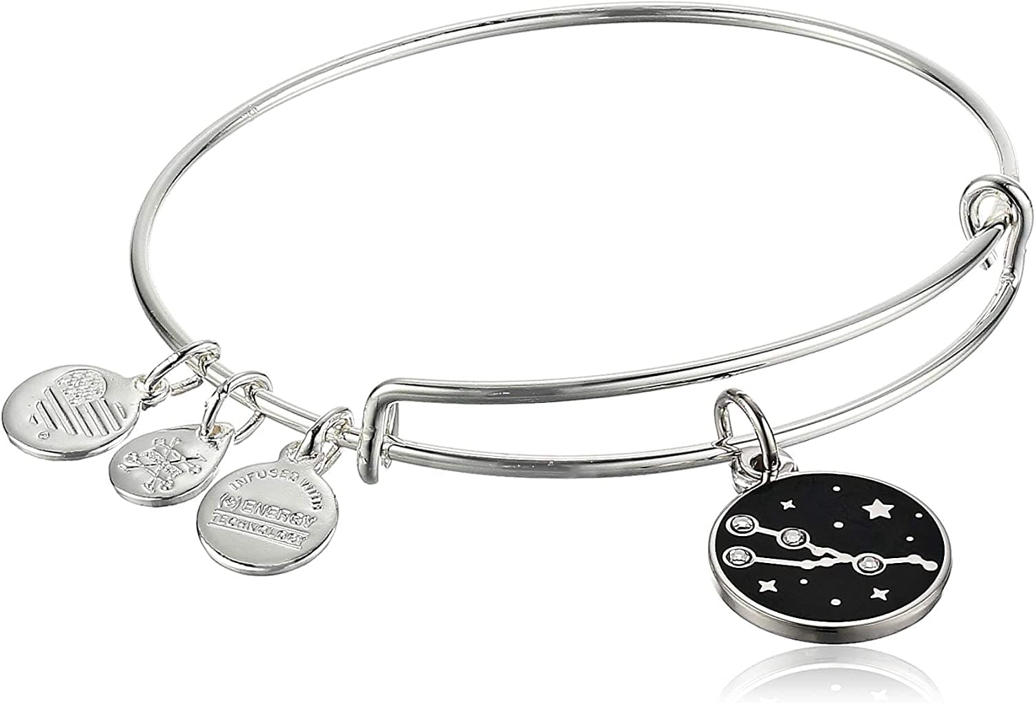 Alex and Ani Zodiac Expandable Bangle for Women, Zodiacs Charms, Black Epoxy and Crystals, Shiny Finish, 2 to 3.5 In Apparel & Accessories > Jewelry > Bracelets Alex and Ani Taurus  