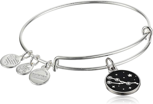 Alex and Ani Zodiac Expandable Bangle for Women, Zodiacs Charms, Black Epoxy and Crystals, Shiny Finish, 2 to 3.5 In Apparel & Accessories > Jewelry > Bracelets Alex and Ani Taurus  