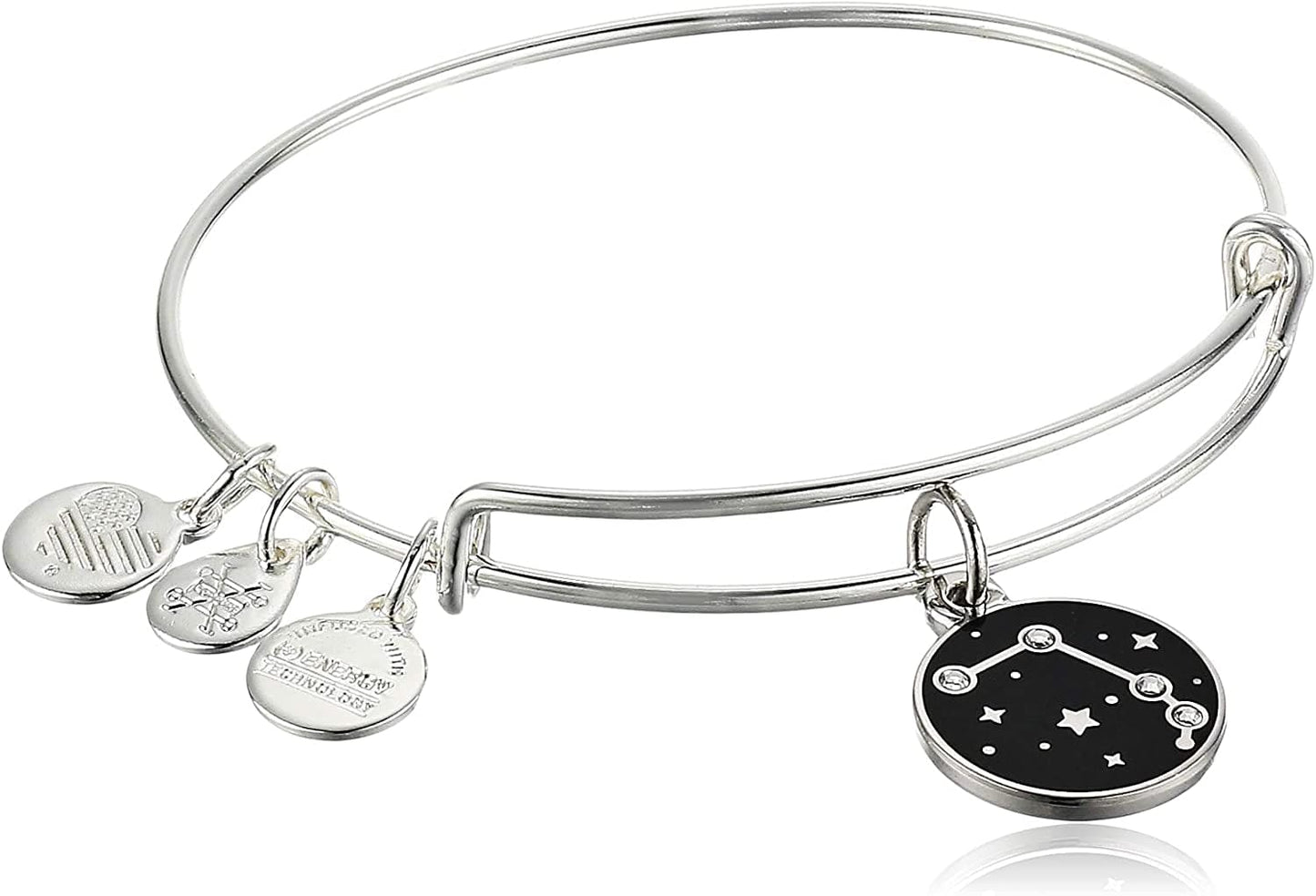 Alex and Ani Zodiac Expandable Bangle for Women, Zodiacs Charms, Black Epoxy and Crystals, Shiny Finish, 2 to 3.5 In Apparel & Accessories > Jewelry > Bracelets Alex and Ani Aries  