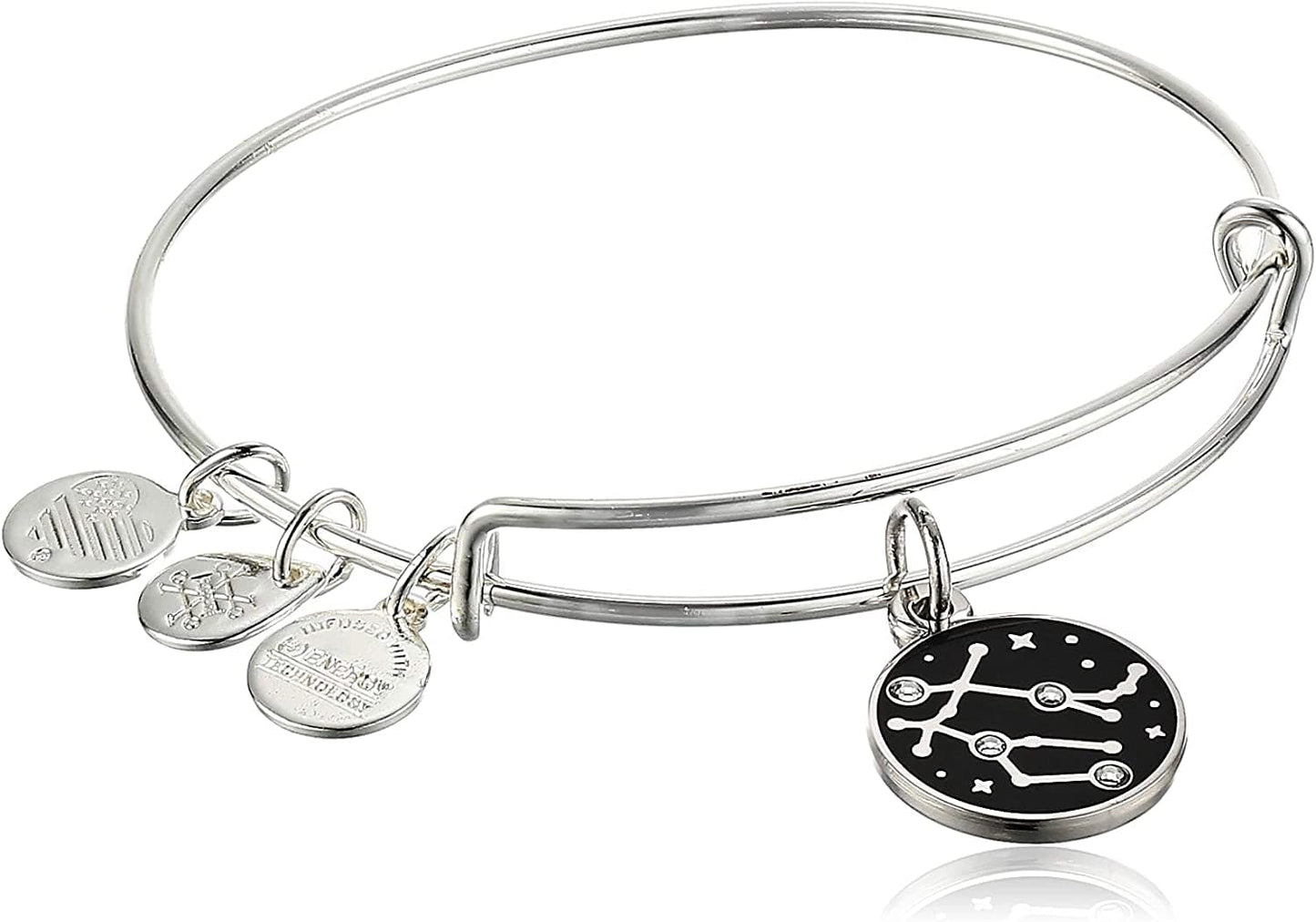 Alex and Ani Zodiac Expandable Bangle for Women, Zodiacs Charms, Black Epoxy and Crystals, Shiny Finish, 2 to 3.5 In Apparel & Accessories > Jewelry > Bracelets Alex and Ani Gemini  