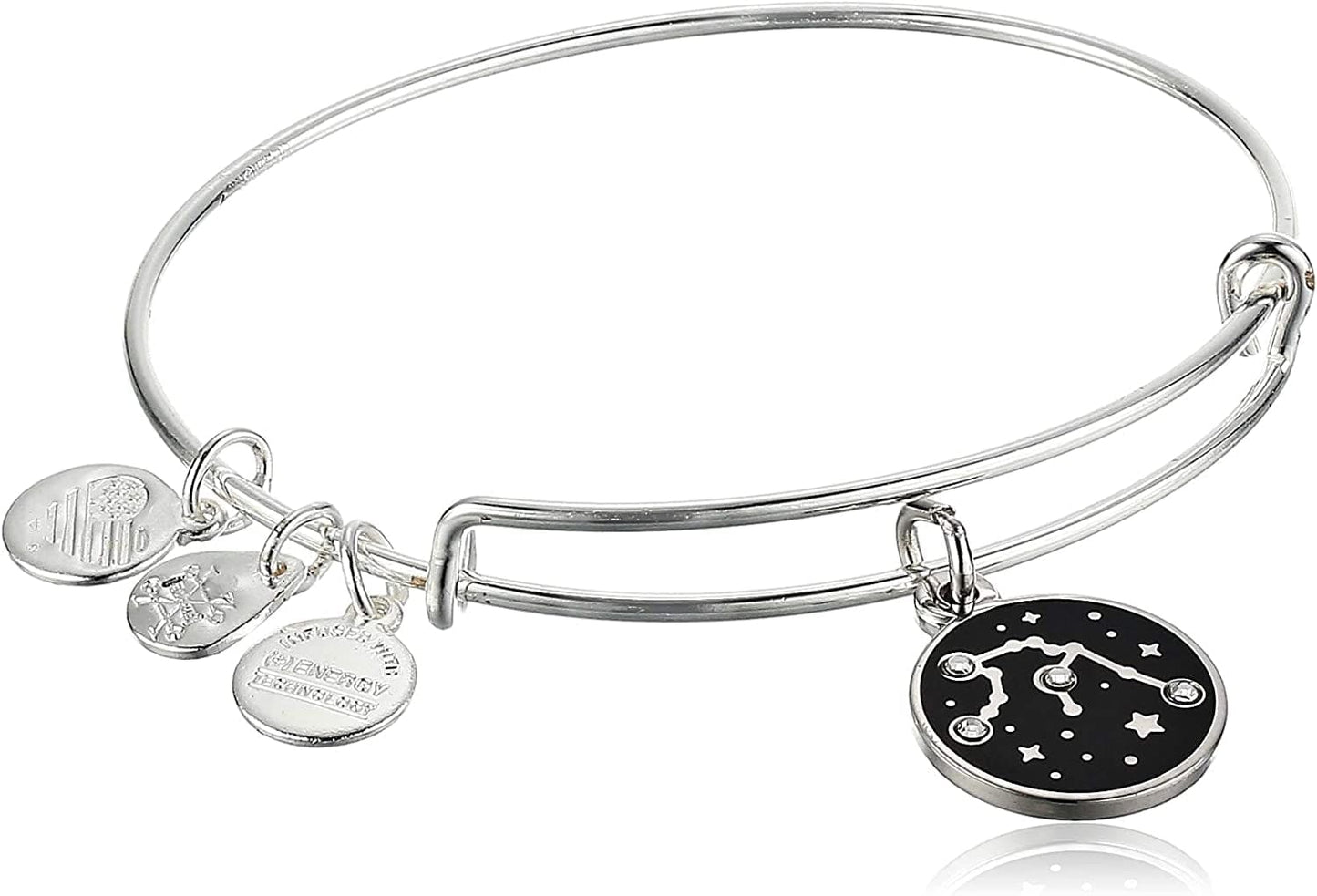 Alex and Ani Zodiac Expandable Bangle for Women, Zodiacs Charms, Black Epoxy and Crystals, Shiny Finish, 2 to 3.5 In Apparel & Accessories > Jewelry > Bracelets Alex and Ani Aquarius  