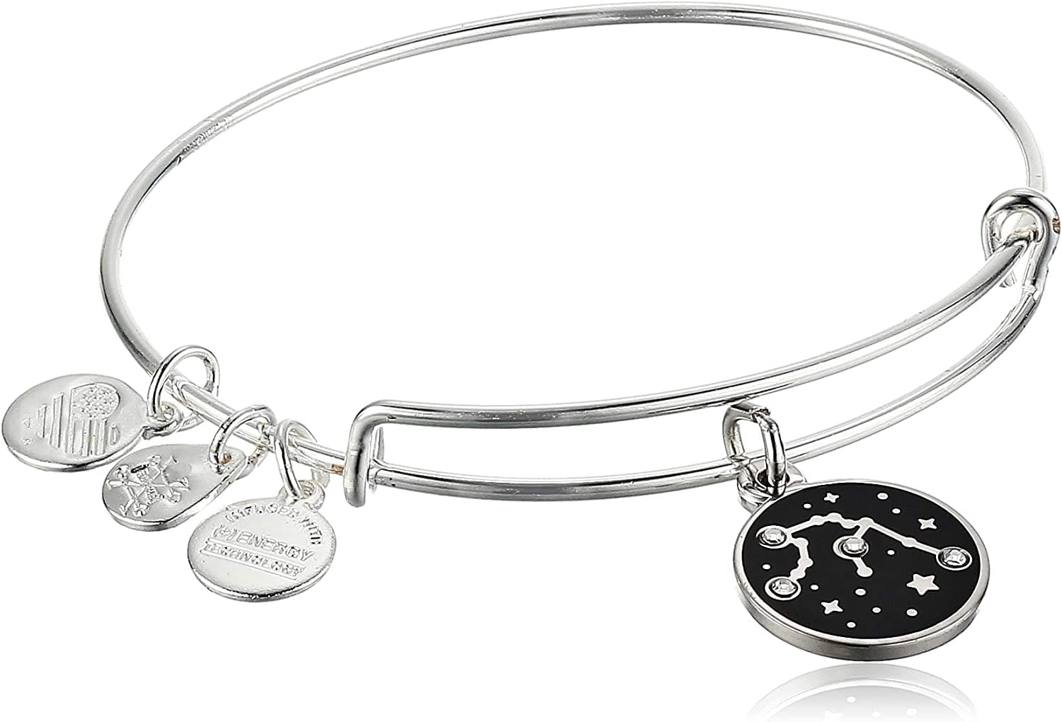 Alex and Ani Zodiac Expandable Bangle for Women, Zodiacs Charms, Black Epoxy and Crystals, Shiny Finish, 2 to 3.5 In Apparel & Accessories > Jewelry > Bracelets Alex and Ani Aquarius  