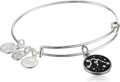 Alex and Ani Zodiac Expandable Bangle for Women, Zodiacs Charms, Black Epoxy and Crystals, Shiny Finish, 2 to 3.5 In Apparel & Accessories > Jewelry > Bracelets Alex and Ani Aquarius  