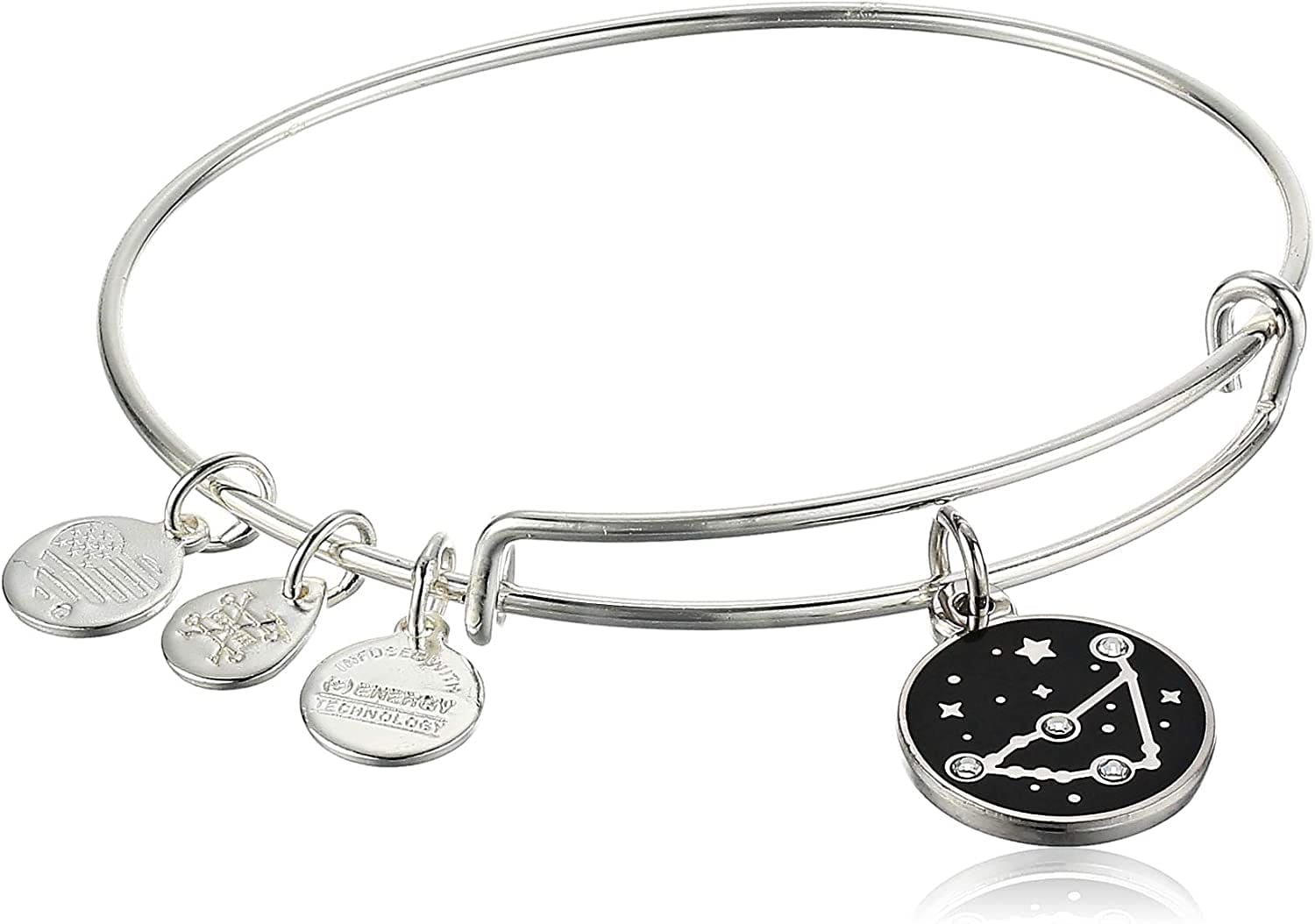 Alex and Ani Zodiac Expandable Bangle for Women, Zodiacs Charms, Black Epoxy and Crystals, Shiny Finish, 2 to 3.5 In Apparel & Accessories > Jewelry > Bracelets Alex and Ani Capricorn  