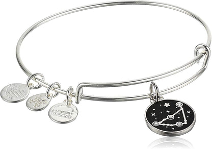 Alex and Ani Zodiac Expandable Bangle for Women, Zodiacs Charms, Black Epoxy and Crystals, Shiny Finish, 2 to 3.5 In Apparel & Accessories > Jewelry > Bracelets Alex and Ani Capricorn  