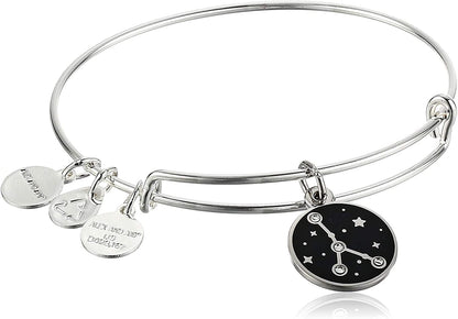 Alex and Ani Zodiac Expandable Bangle for Women, Zodiacs Charms, Black Epoxy and Crystals, Shiny Finish, 2 to 3.5 In Apparel & Accessories > Jewelry > Bracelets Alex and Ani Cancer  