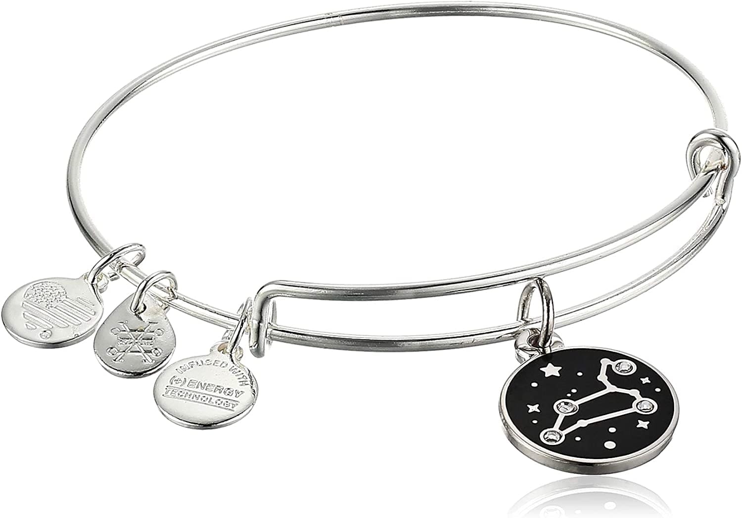 Alex and Ani Zodiac Expandable Bangle for Women, Zodiacs Charms, Black Epoxy and Crystals, Shiny Finish, 2 to 3.5 In Apparel & Accessories > Jewelry > Bracelets Alex and Ani Leo  