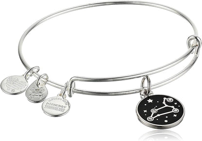 Alex and Ani Zodiac Expandable Bangle for Women, Zodiacs Charms, Black Epoxy and Crystals, Shiny Finish, 2 to 3.5 In Apparel & Accessories > Jewelry > Bracelets Alex and Ani Leo  