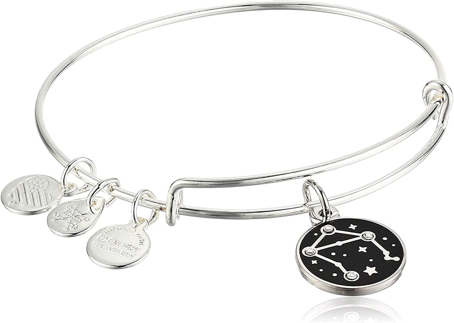 Alex and Ani Zodiac Expandable Bangle for Women, Zodiacs Charms, Black Epoxy and Crystals, Shiny Finish, 2 to 3.5 In Apparel & Accessories > Jewelry > Bracelets Alex and Ani Libra  