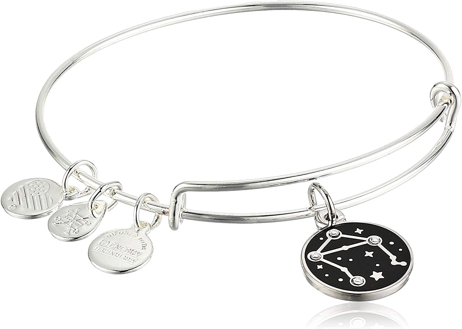 Alex and Ani Zodiac Expandable Bangle for Women, Zodiacs Charms, Black Epoxy and Crystals, Shiny Finish, 2 to 3.5 In Apparel & Accessories > Jewelry > Bracelets Alex and Ani Libra  