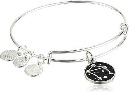 Alex and Ani Zodiac Expandable Bangle for Women, Zodiacs Charms, Black Epoxy and Crystals, Shiny Finish, 2 to 3.5 In Apparel & Accessories > Jewelry > Bracelets Alex and Ani Libra  