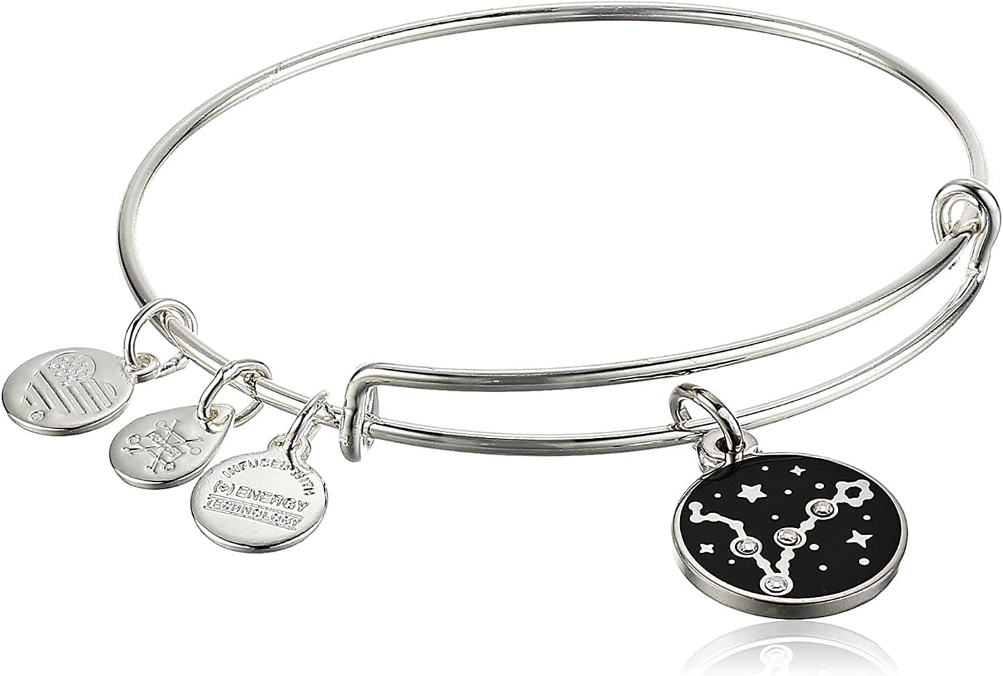 Alex and Ani Zodiac Expandable Bangle for Women, Zodiacs Charms, Black Epoxy and Crystals, Shiny Finish, 2 to 3.5 In Apparel & Accessories > Jewelry > Bracelets Alex and Ani Pisces  