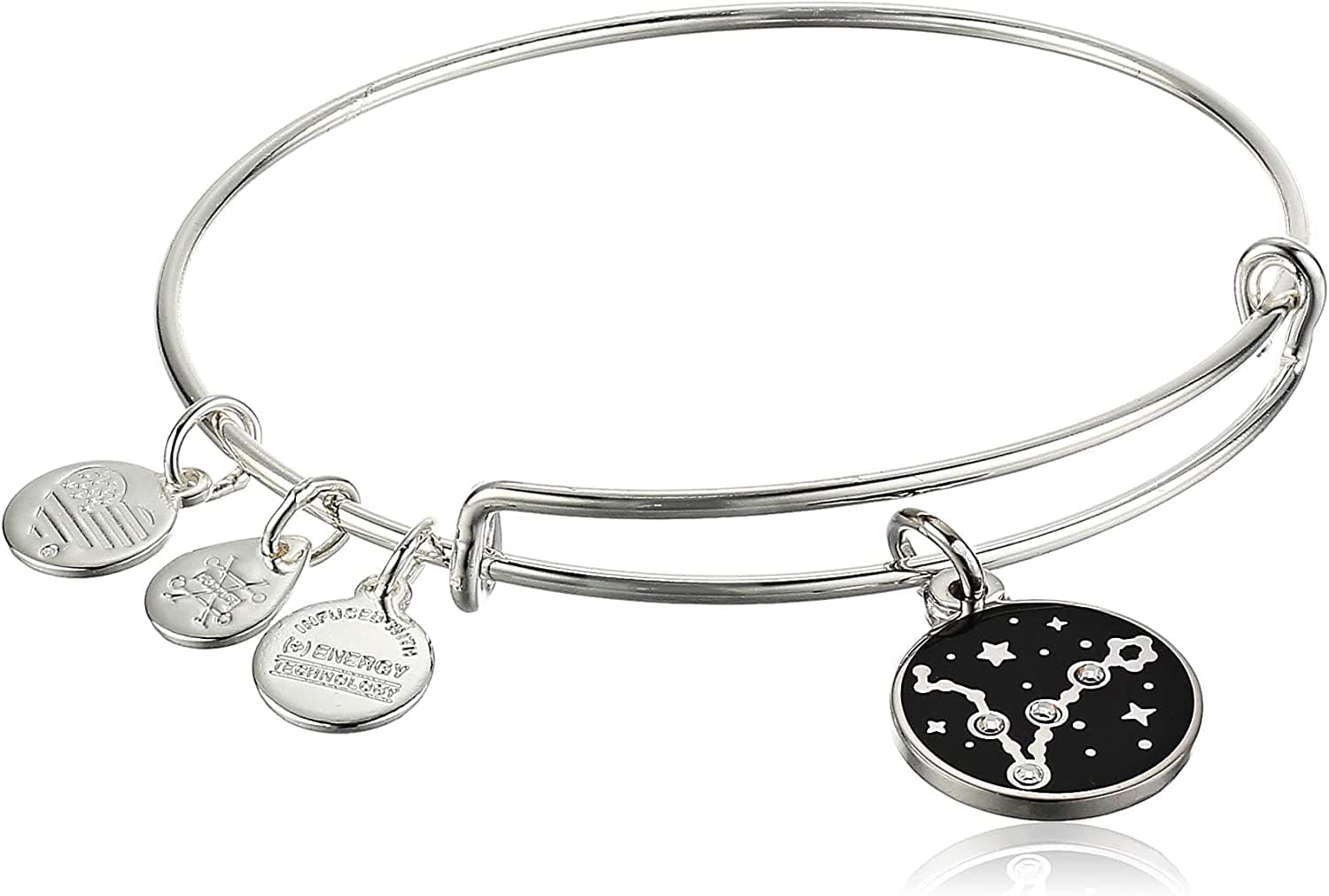 Alex and Ani Zodiac Expandable Bangle for Women, Zodiacs Charms, Black Epoxy and Crystals, Shiny Finish, 2 to 3.5 In Apparel & Accessories > Jewelry > Bracelets Alex and Ani Pisces  