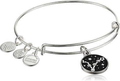 Alex and Ani Zodiac Expandable Bangle for Women, Zodiacs Charms, Black Epoxy and Crystals, Shiny Finish, 2 to 3.5 In Apparel & Accessories > Jewelry > Bracelets Alex and Ani Pisces  