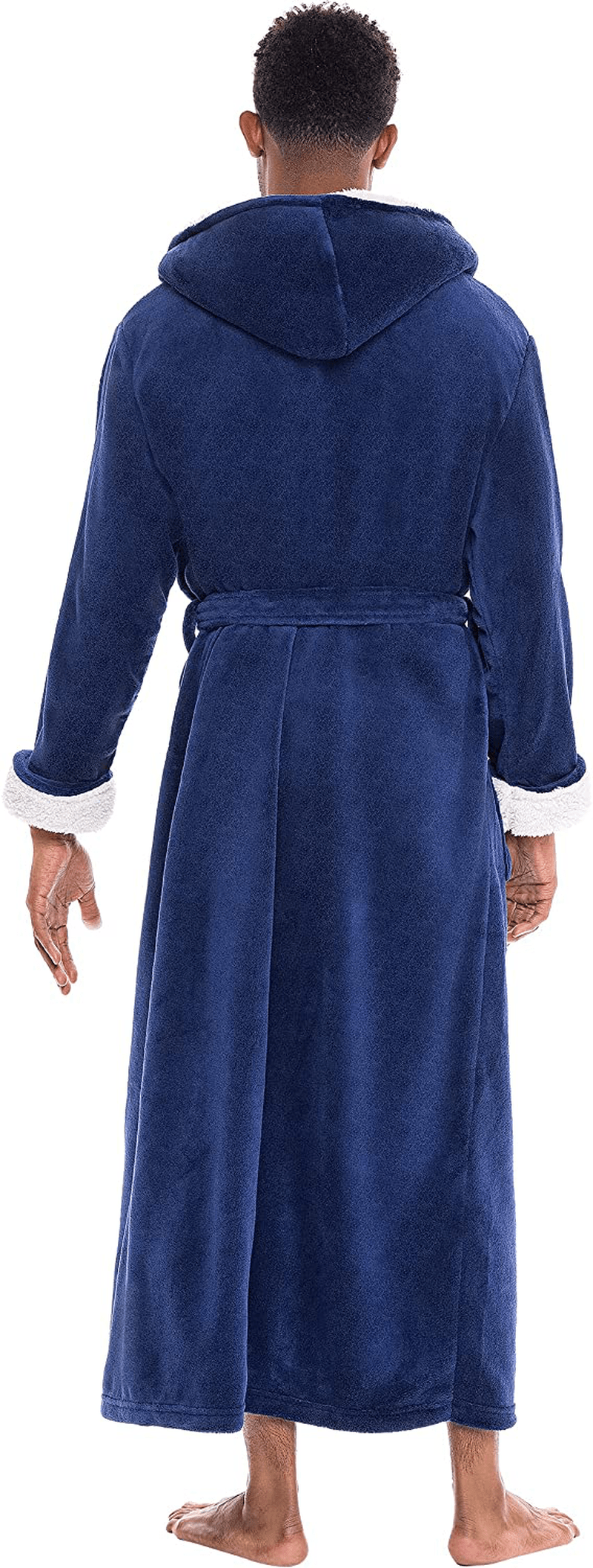 Alexander Del Rossa Men’S Robe, Big and Tall Plush Fleece Hooded Bathrobe with Sherpa and Two Large Front Pockets Apparel & Accessories > Clothing > Sleepwear & Loungewear > Robes Kylie Max   