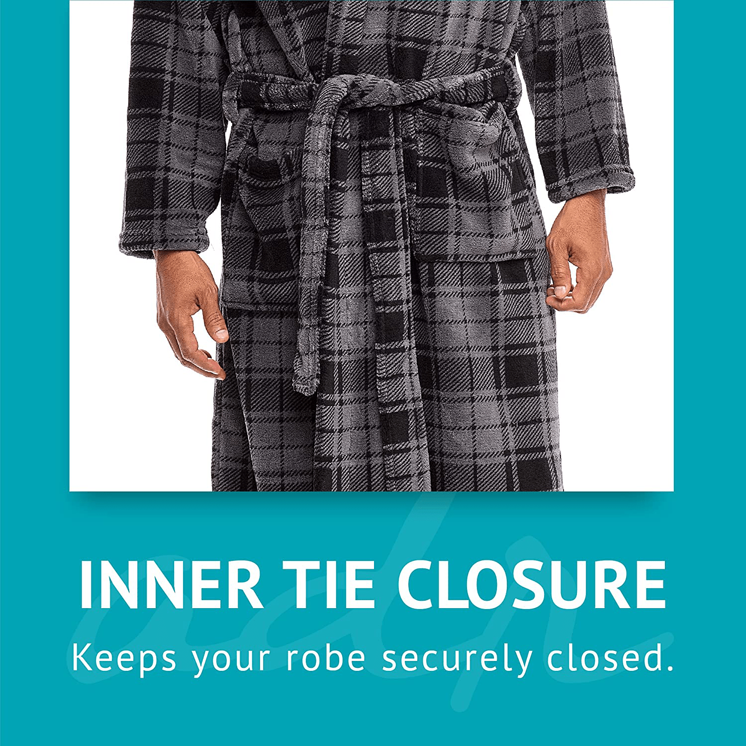 Alexander Del Rossa Men'S Warm Fleece Robe with Hood, Big and Tall Contrast Bathrobe Apparel & Accessories > Clothing > Sleepwear & Loungewear > Robes Kylie Max   