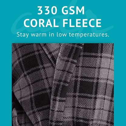 Alexander Del Rossa Men'S Warm Fleece Robe with Hood, Big and Tall Contrast Bathrobe Apparel & Accessories > Clothing > Sleepwear & Loungewear > Robes Kylie Max   
