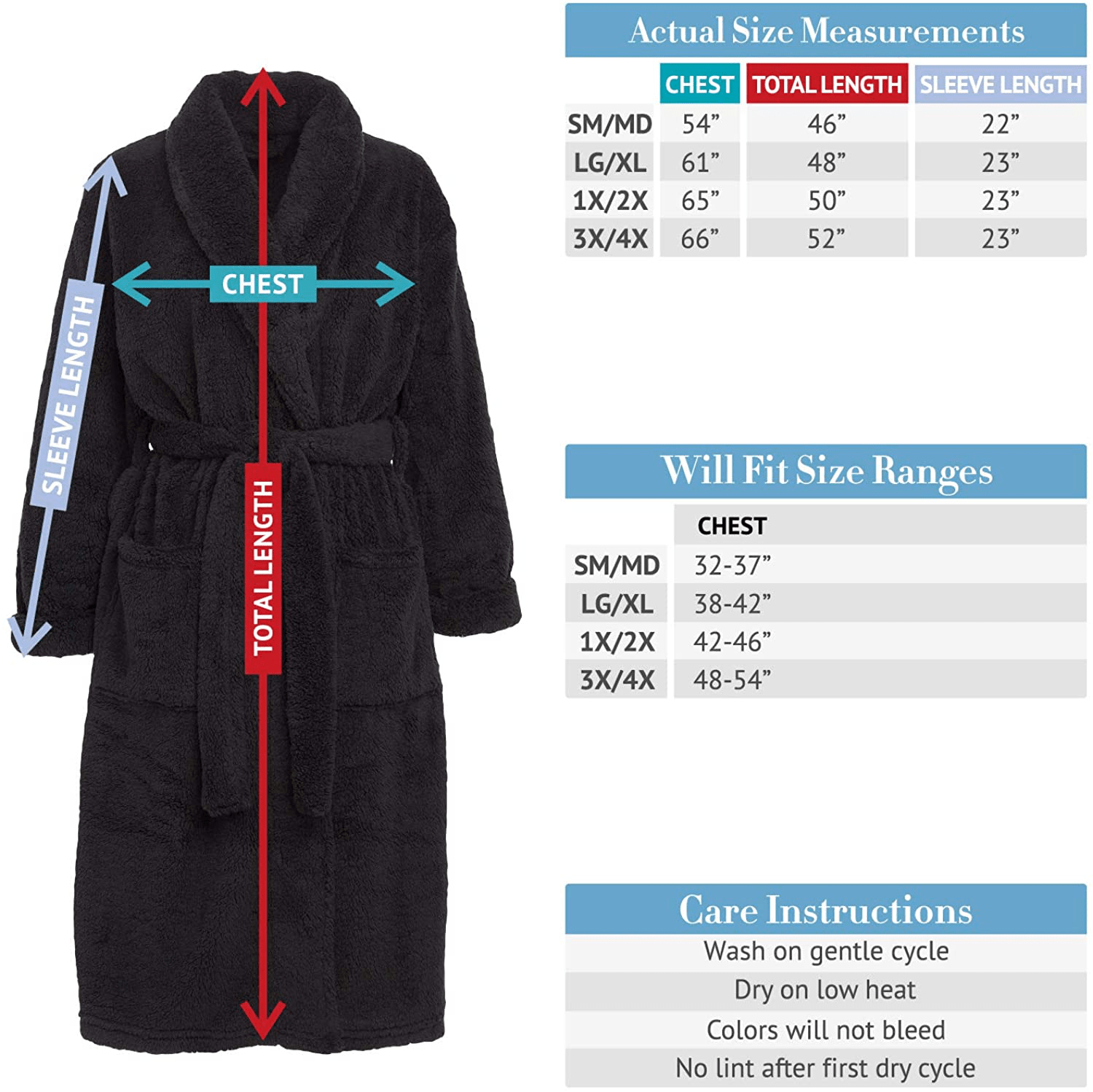 Alexander Del Rossa Women'S Plush Fleece Winter Robe, Warm Long Hair Shaggy Bathrobe Apparel & Accessories > Clothing > Sleepwear & Loungewear > Robes Kylie Max   