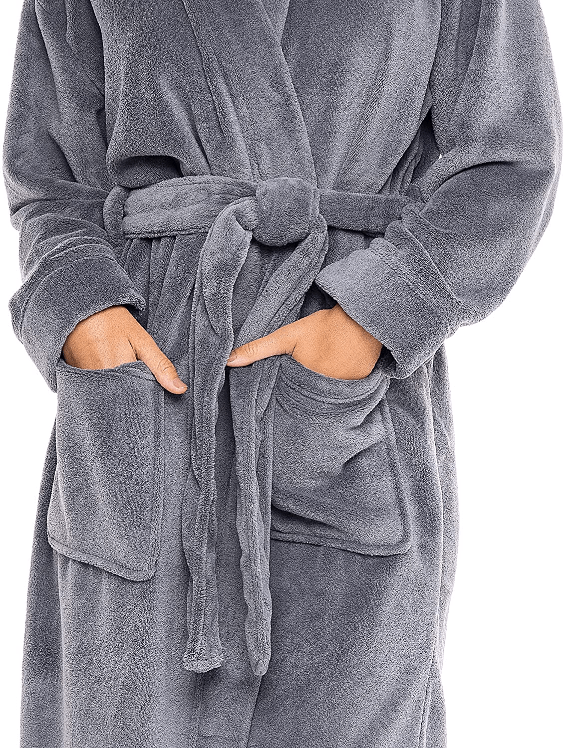 Alexander Del Rossa Women’S Robe, Plush Fleece Hooded Bathrobe with Two Large Front Pockets Apparel & Accessories > Clothing > Sleepwear & Loungewear > Robes Kylie Max   