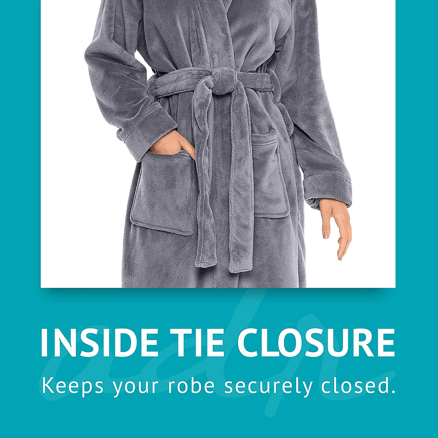 Alexander Del Rossa Women’S Robe, Plush Fleece Hooded Bathrobe with Two Large Front Pockets Apparel & Accessories > Clothing > Sleepwear & Loungewear > Robes Kylie Max   