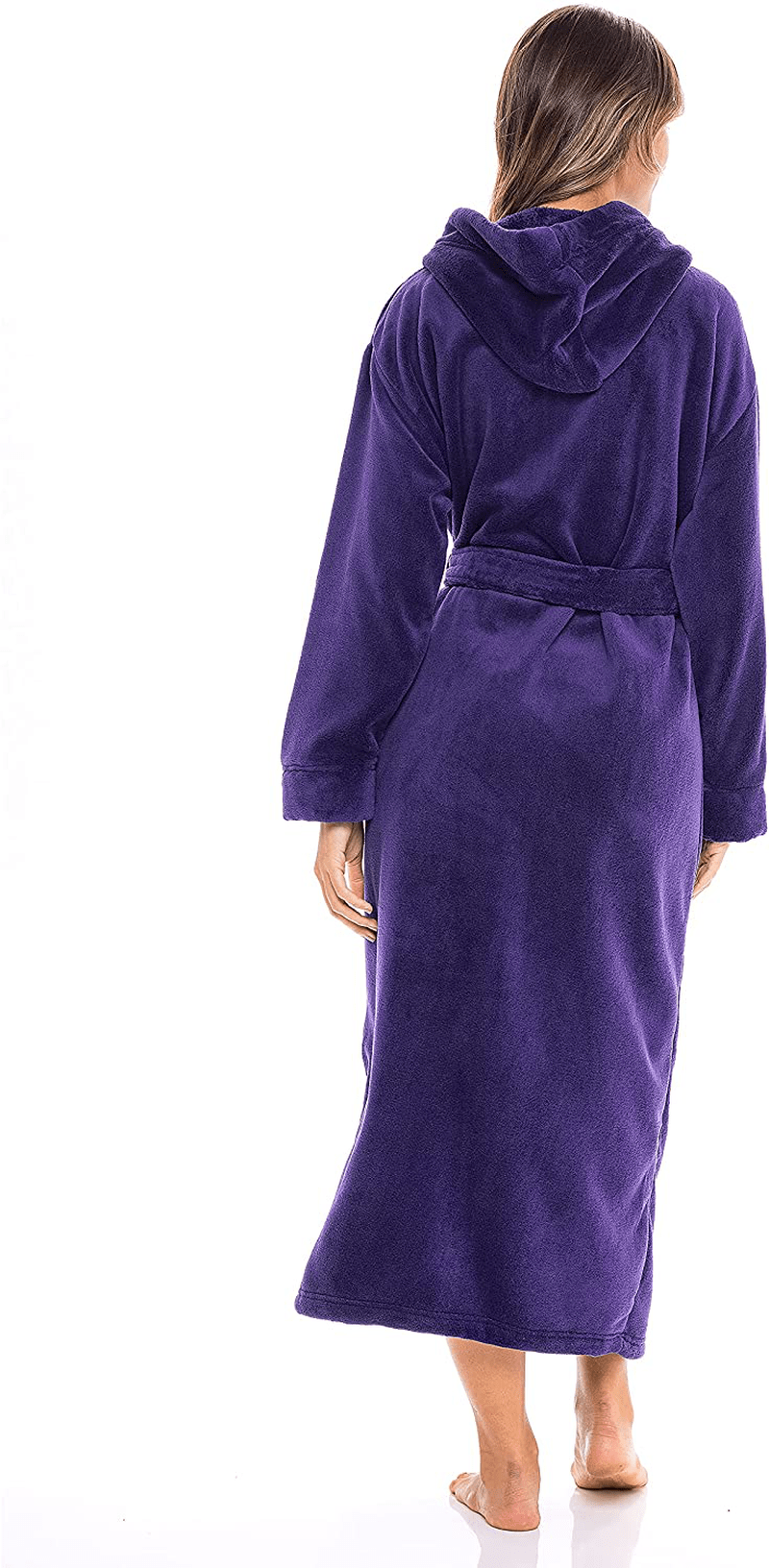 Alexander Del Rossa Women’S Robe, Plush Fleece Hooded Bathrobe with Two Large Front Pockets Apparel & Accessories > Clothing > Sleepwear & Loungewear > Robes Alexander Del Rossa   