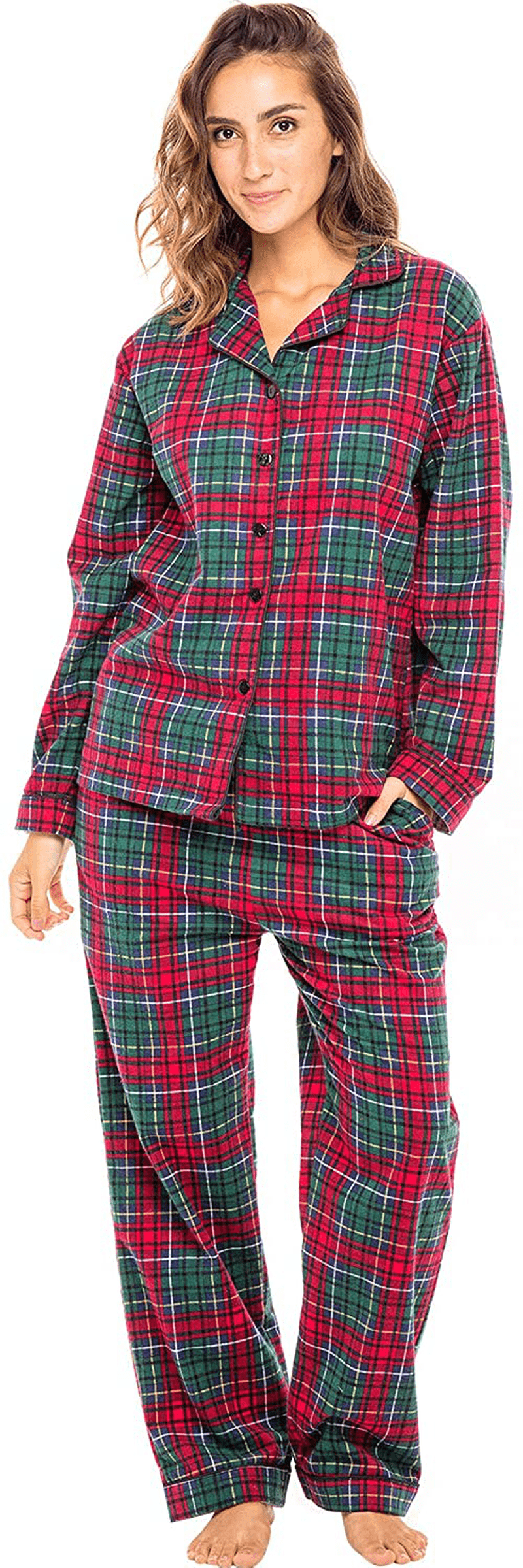 Alexander Del Rossa Women'S Warm Flannel Pajama Set, Long Button down Cotton Pj Apparel & Accessories > Clothing > Sleepwear & Loungewear > Pajamas Kylie Max   