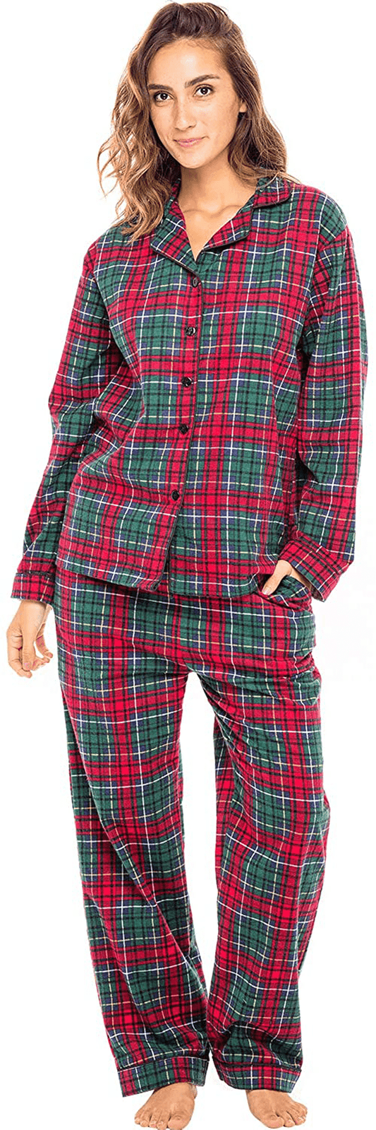 Alexander Del Rossa Women'S Warm Flannel Pajama Set, Long Button down Cotton Pj Apparel & Accessories > Clothing > Sleepwear & Loungewear > Pajamas Kylie Max   