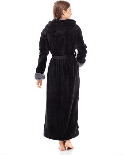 Alexander Del Rossa Women'S Warm Fleece Robe with Hood, Long Plush Sherpa Bathrobe for Winter Apparel & Accessories > Clothing > Sleepwear & Loungewear > Robes Kylie Max   