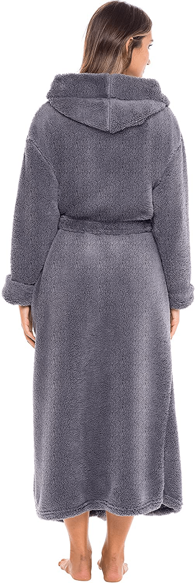 Alexander Del Rossa Women'S Warm Fleece Winter Robe with Hood, Long Plush Bathrobe Apparel & Accessories > Clothing > Sleepwear & Loungewear > Robes Kylie Max   