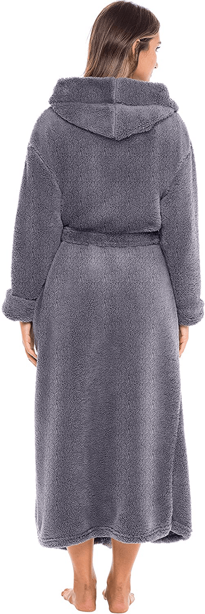 Alexander Del Rossa Women'S Warm Fleece Winter Robe with Hood, Long Plush Bathrobe Apparel & Accessories > Clothing > Sleepwear & Loungewear > Robes Kylie Max   