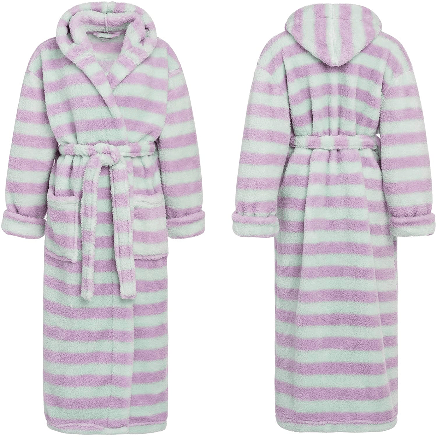 Alexander Del Rossa Women'S Warm Fleece Winter Robe with Hood, Long Plush Bathrobe Apparel & Accessories > Clothing > Sleepwear & Loungewear > Robes Kylie Max   
